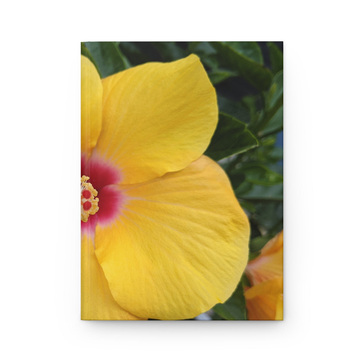 Yellow Hibiscus Flower Hardcover Journal – Lined Botanical Notebook