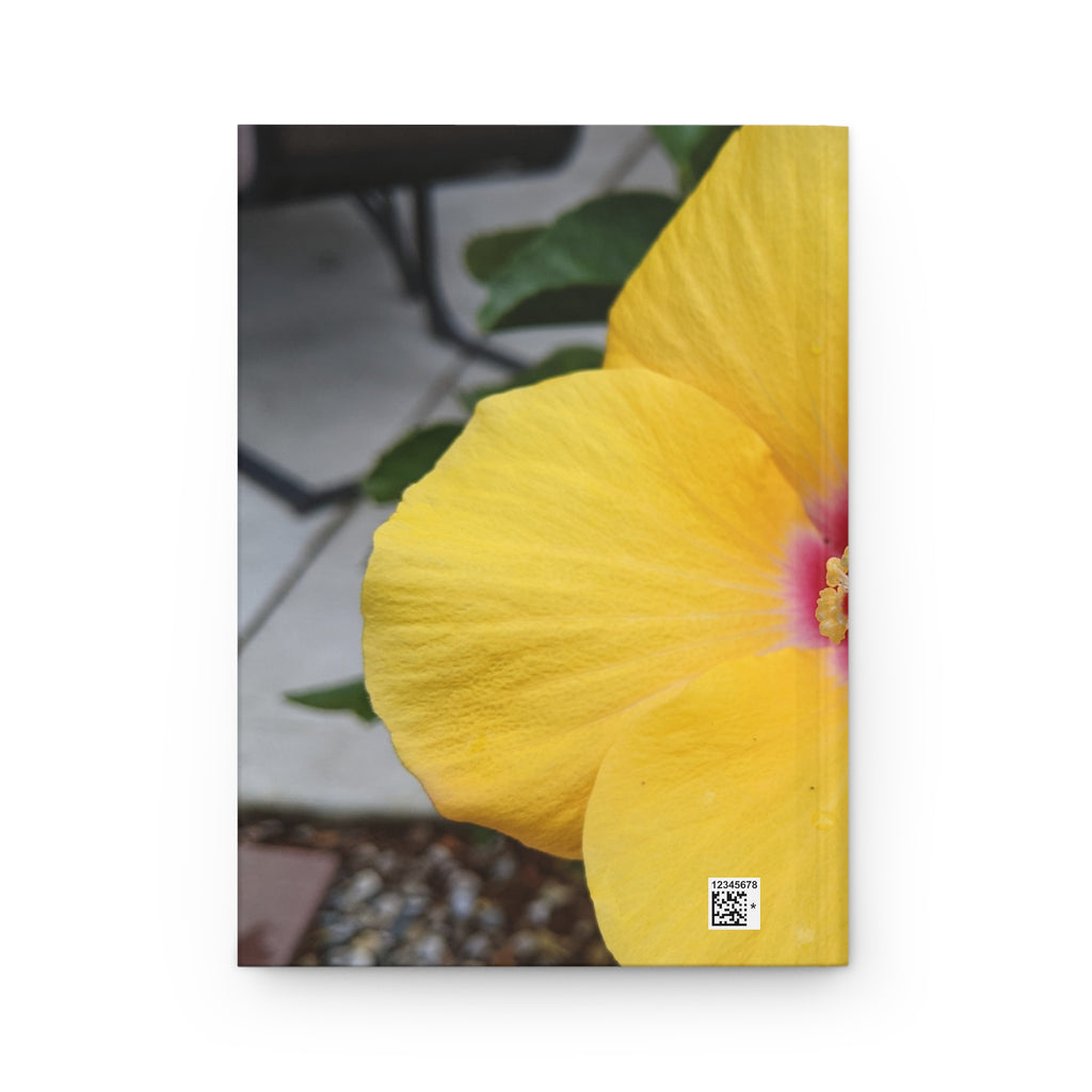 Yellow Hibiscus Flower Hardcover Journal – Lined Botanical Notebook