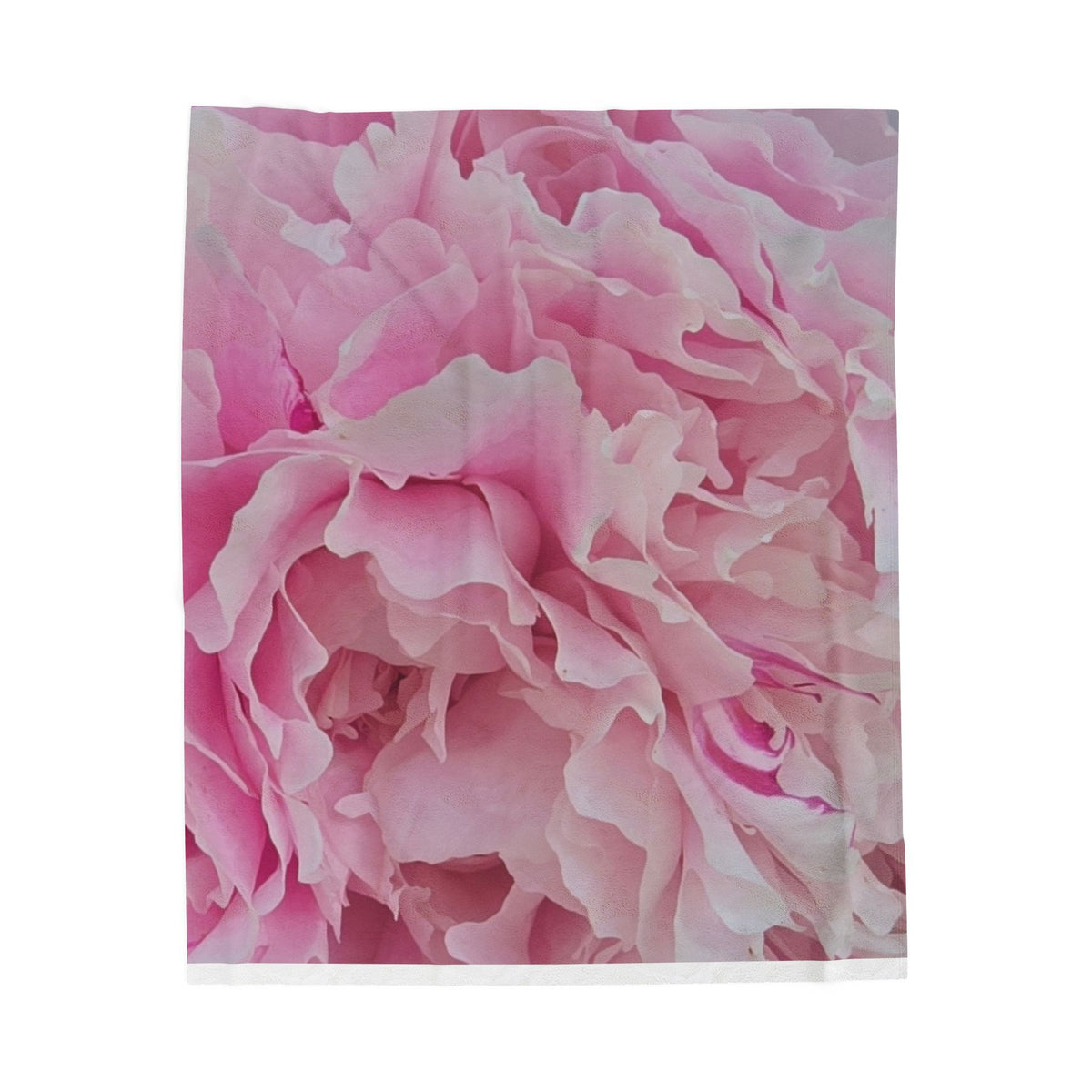 Pink Peony Floral Velveteen Plush Blanket