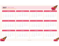 2027 at-a-glance calendar with butterflies and flowers - landscape orientation