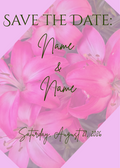 Save the Date with pink lilies