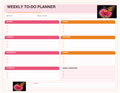 Weekly to-do planner with butterfly on top of a zinnia - landscape orientation