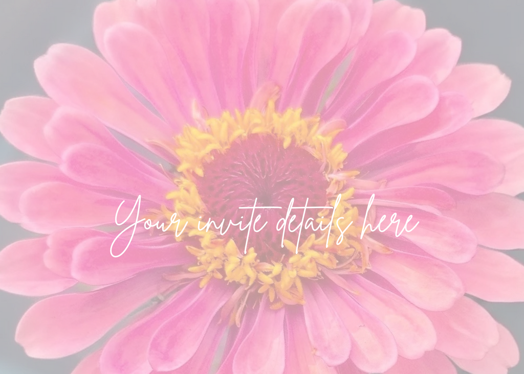 Editable invitation_Pink Zinnia - landscape orientation