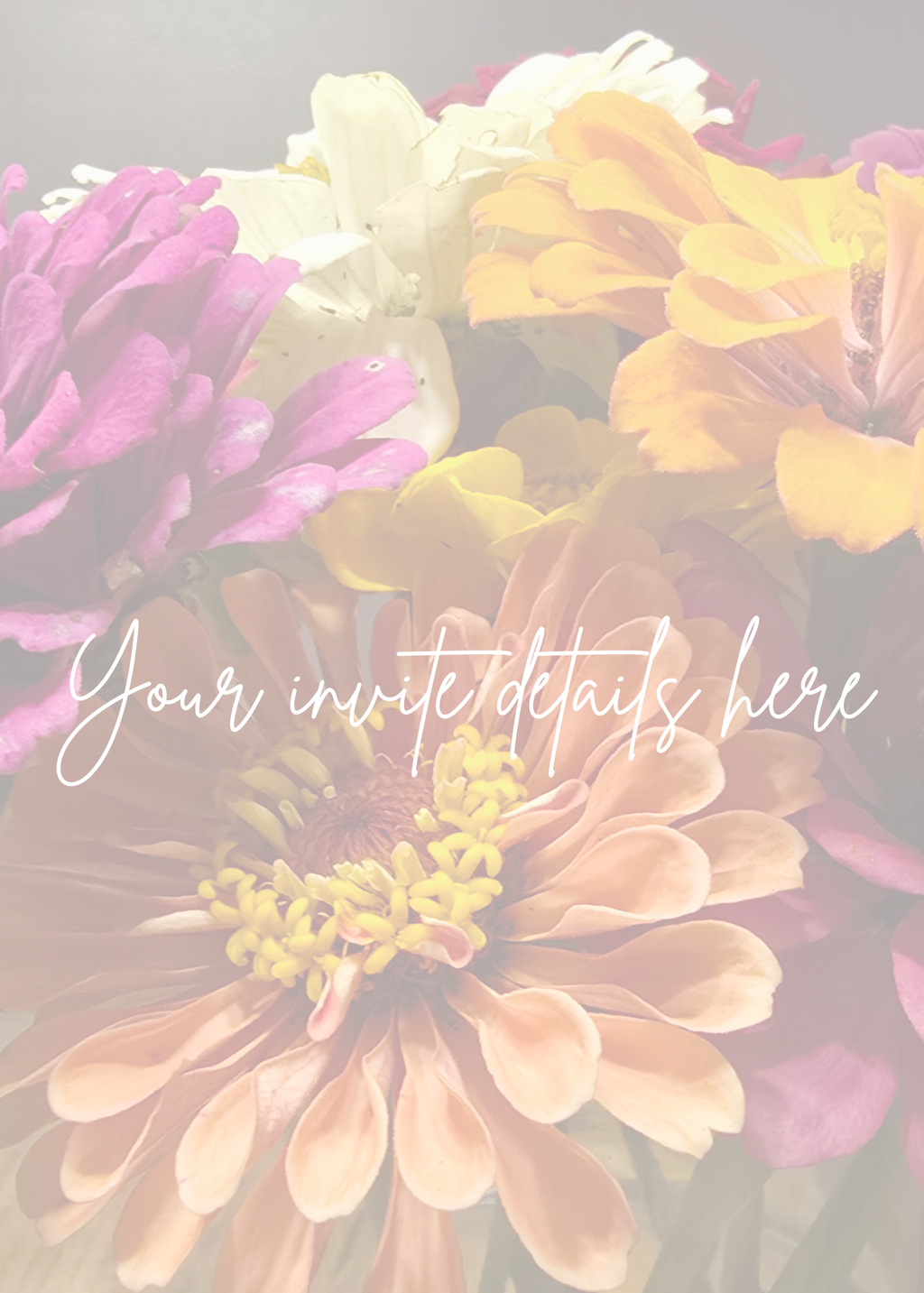 Editable and printable backdrop for invitation - portrait orientation